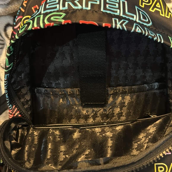 NWT Karl Lagerfeld Nylon Multi Color Backpack With 2 Side Pockets & Front Pocket - Picture 14 of 16